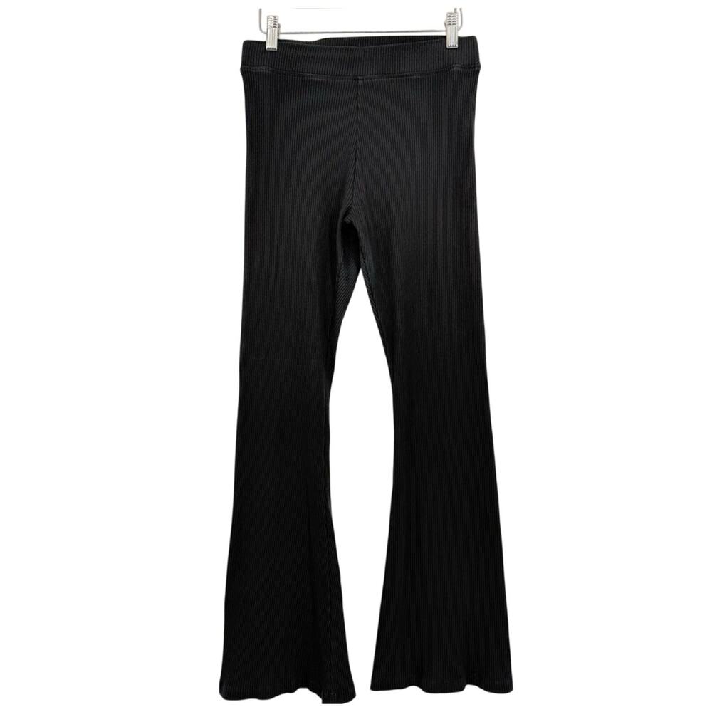PINK Victoria's Secret Black Flare Ribbed Cotton Leggings size M/L 🖤💖